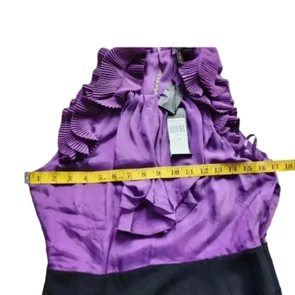 Bcbgmaxazria Dress Black Orchid Silk Ruffles Whimsigoth New With Tags Women's 6 - Picture 13 of 16